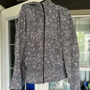 lululemon athletica Black & White Patterned Full-Zip Hoodie